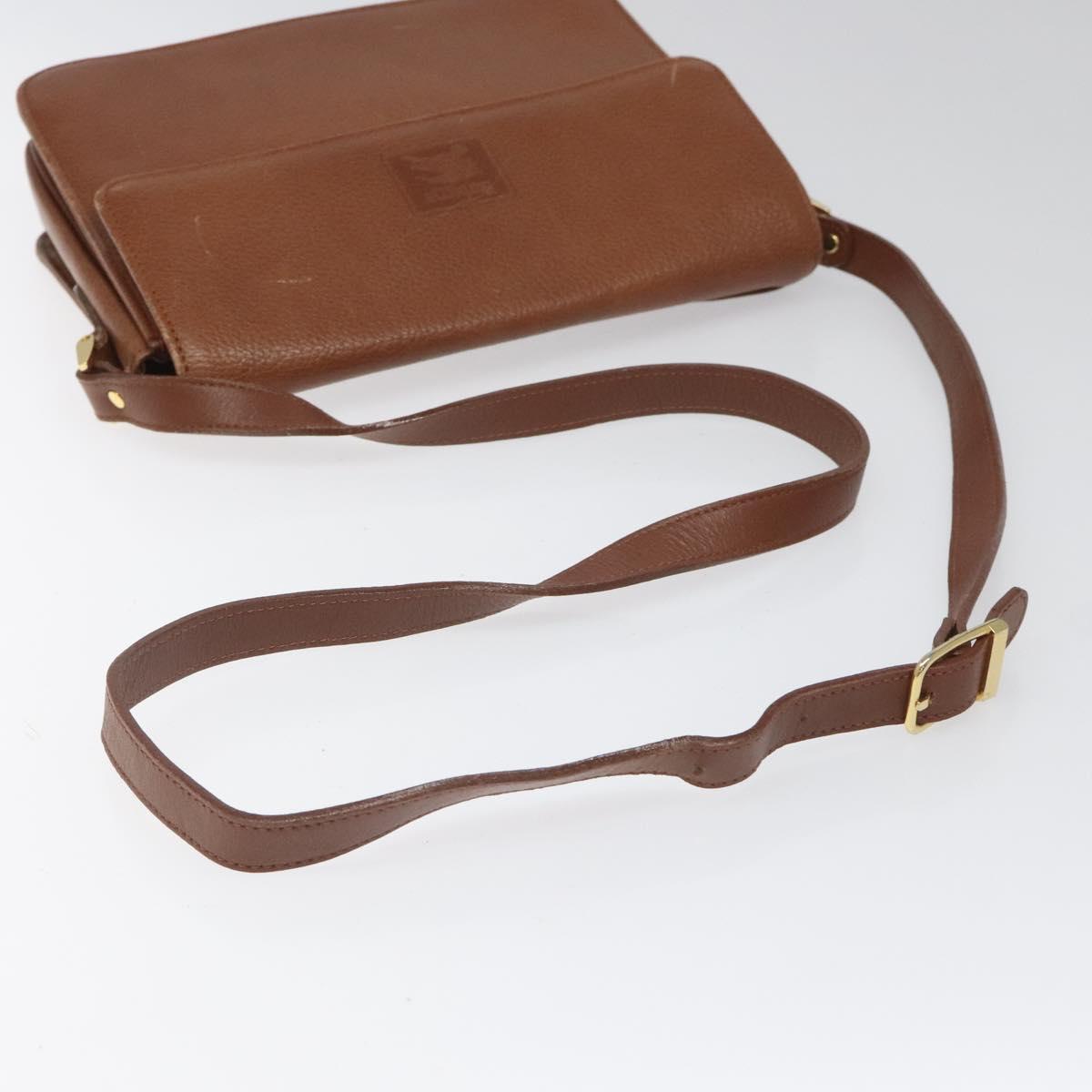 Burberry Nova Check Brown Leather Shoulder Bag (Pre-Owned)