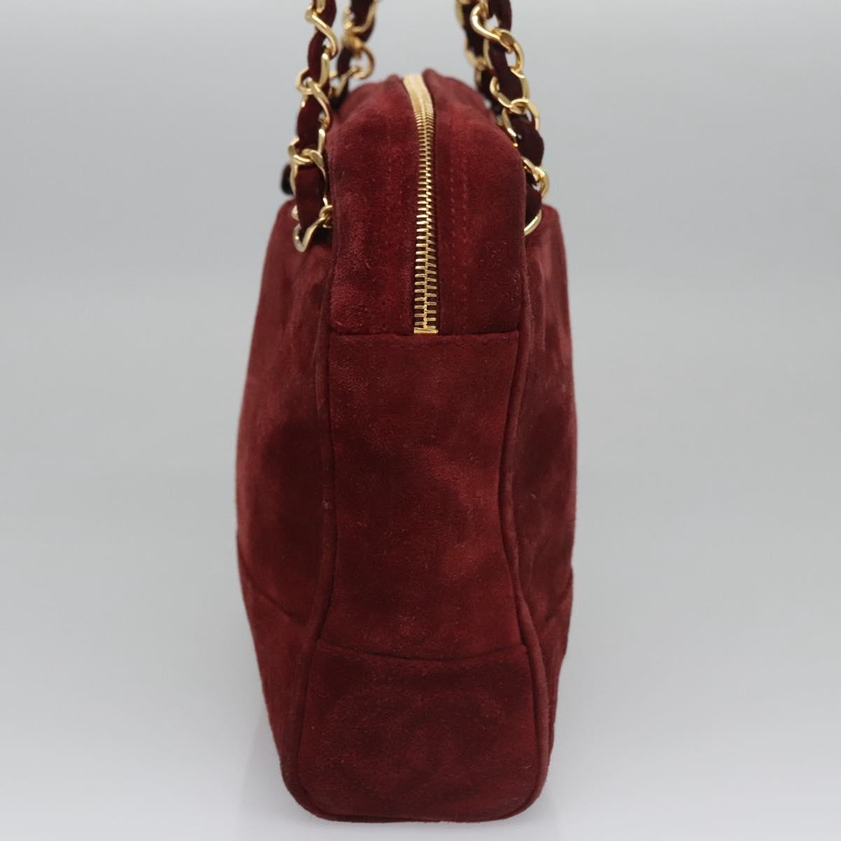 Chanel Triple Coco Red Suede Shoulder Bag (Pre-Owned)