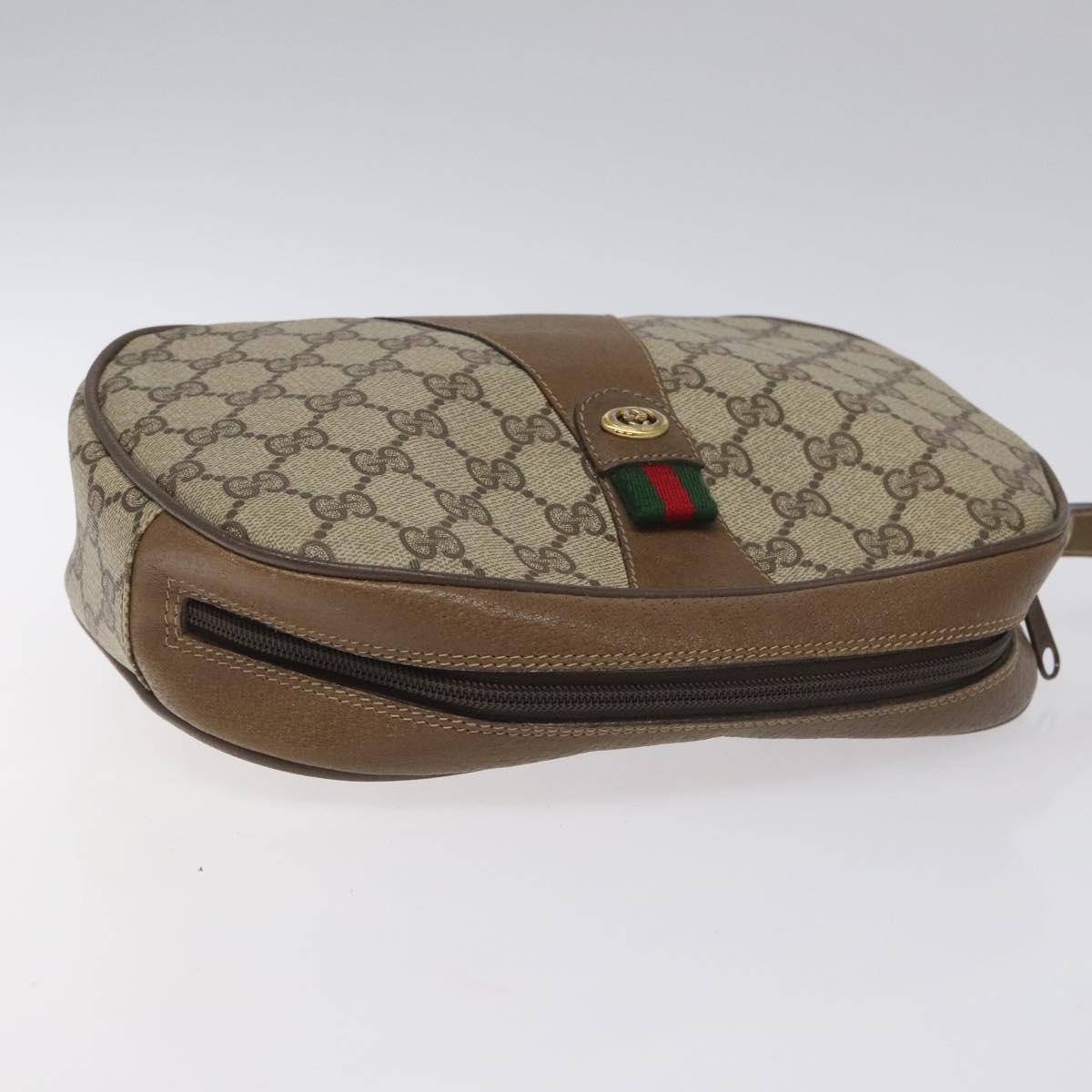 Gucci Ophidia Beige Canvas Clutch Bag (Pre-Owned)