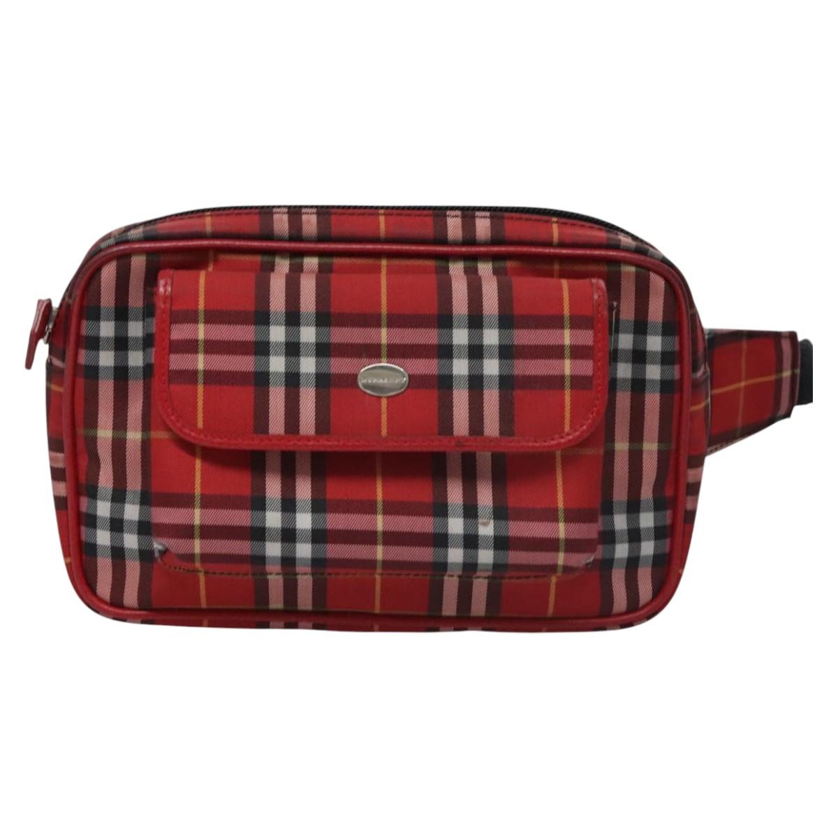 Burberry Nova Check Red Synthetic Shoulder Bag (Pre-Owned)