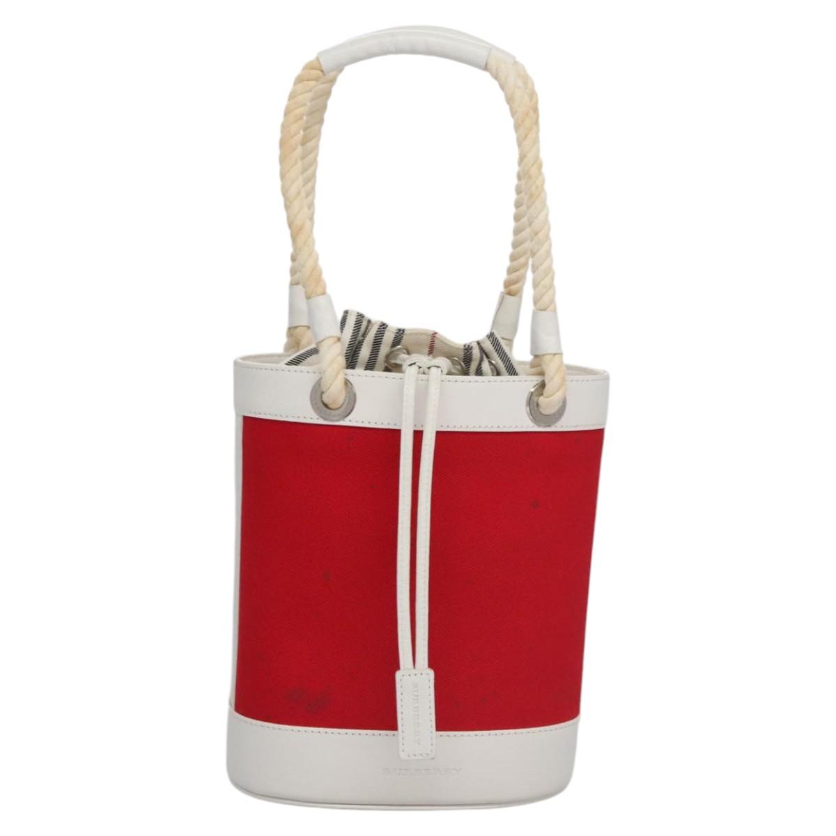 Burberry Nova Check Red Canvas Handbag (Pre-Owned)