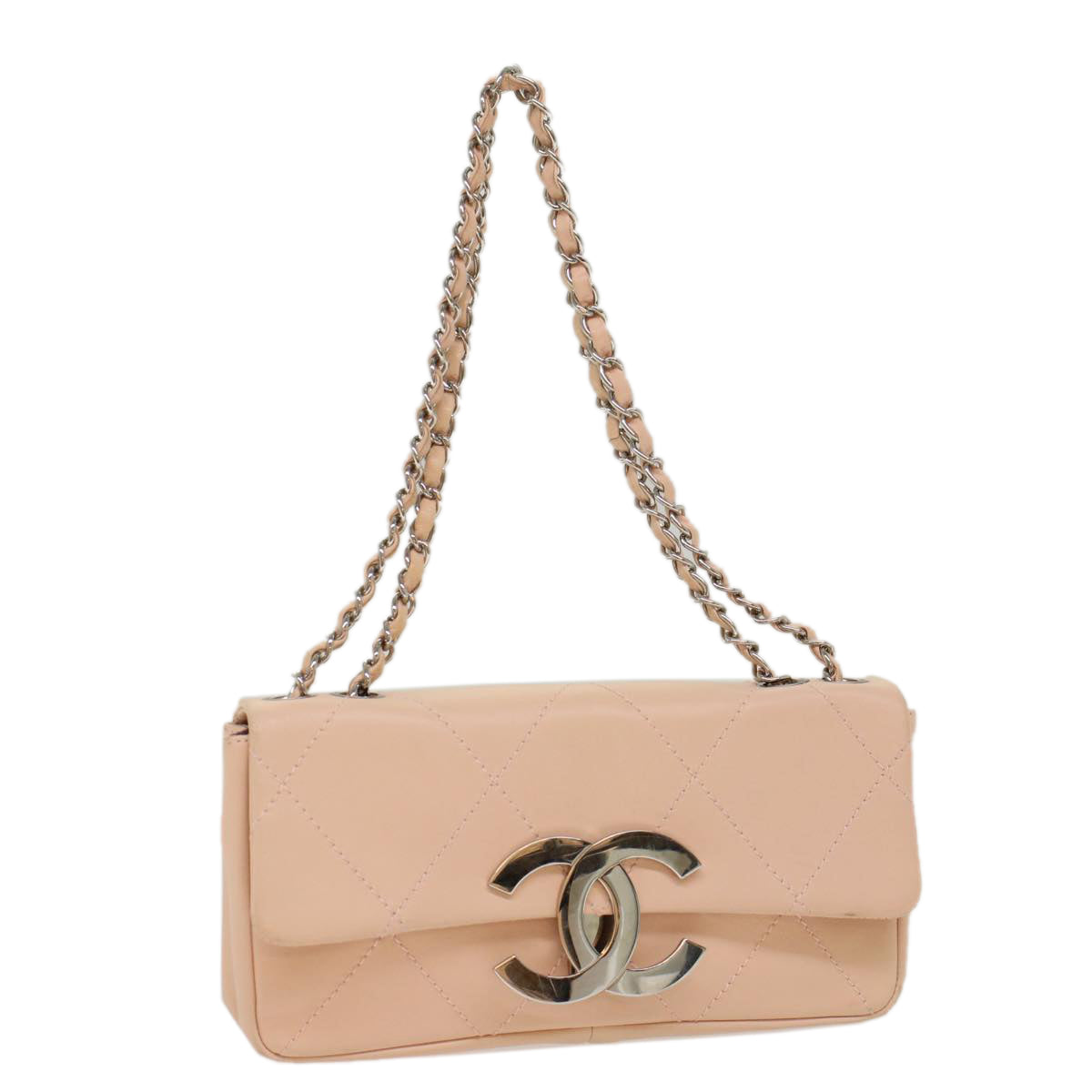 Chanel Cc Pink Leather Shoulder Bag (Pre-Owned)
