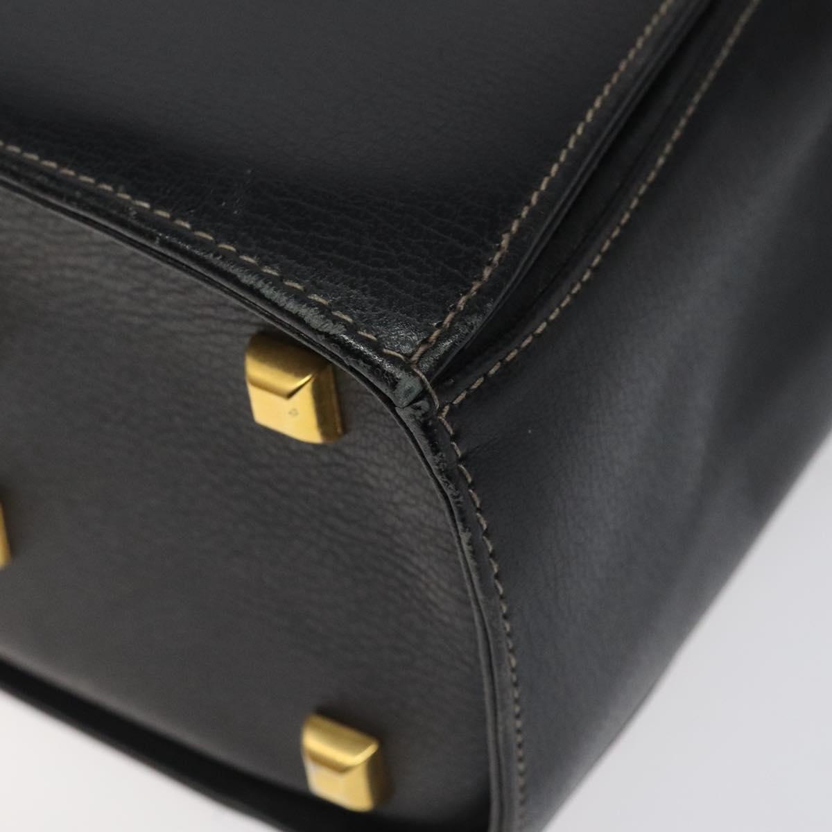 Salvatore Ferragamo Iconic Top Handle Black Leather Briefcase Bag (Pre-Owned)