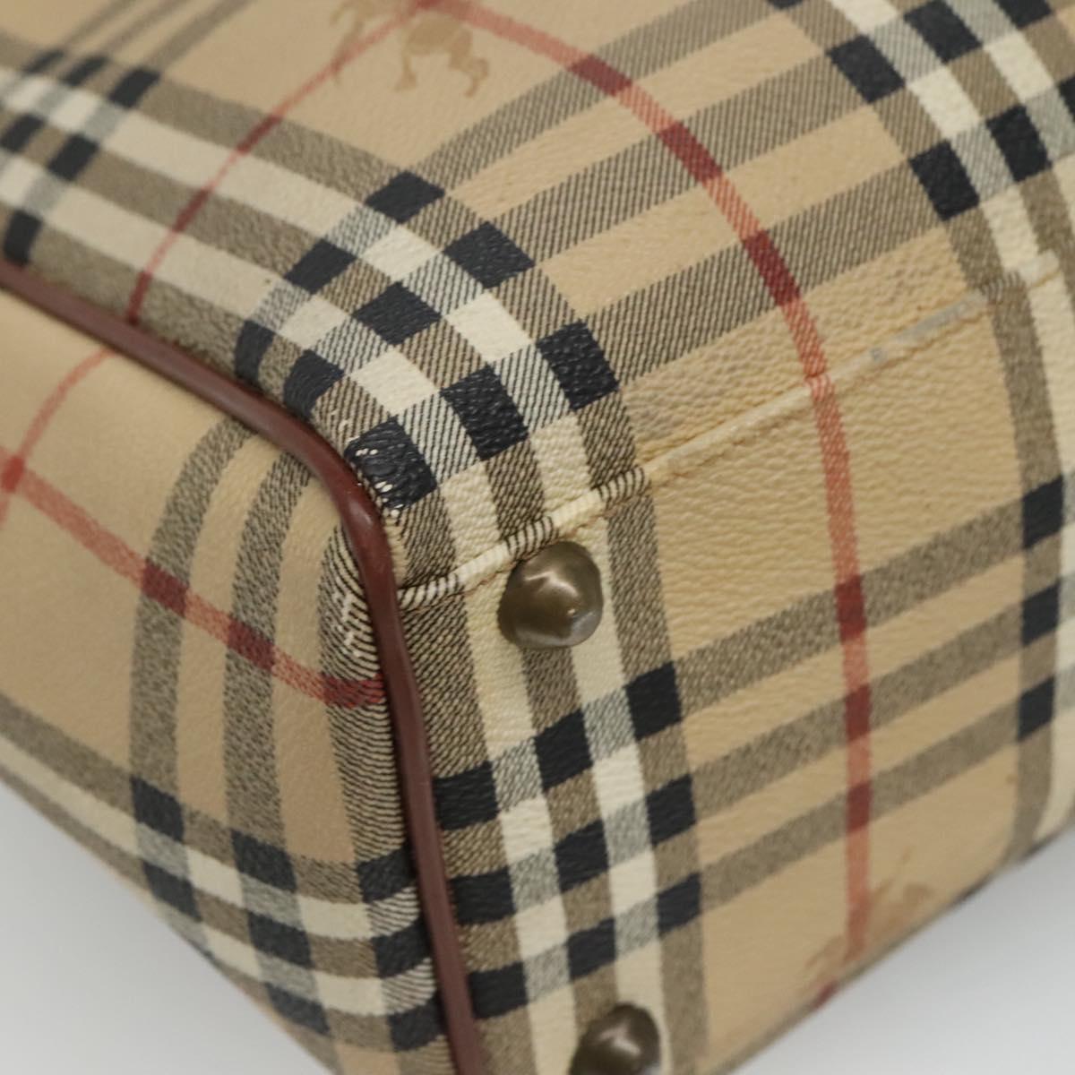 Burberry Nova Check Beige Canvas Shoulder Bag (Pre-Owned)