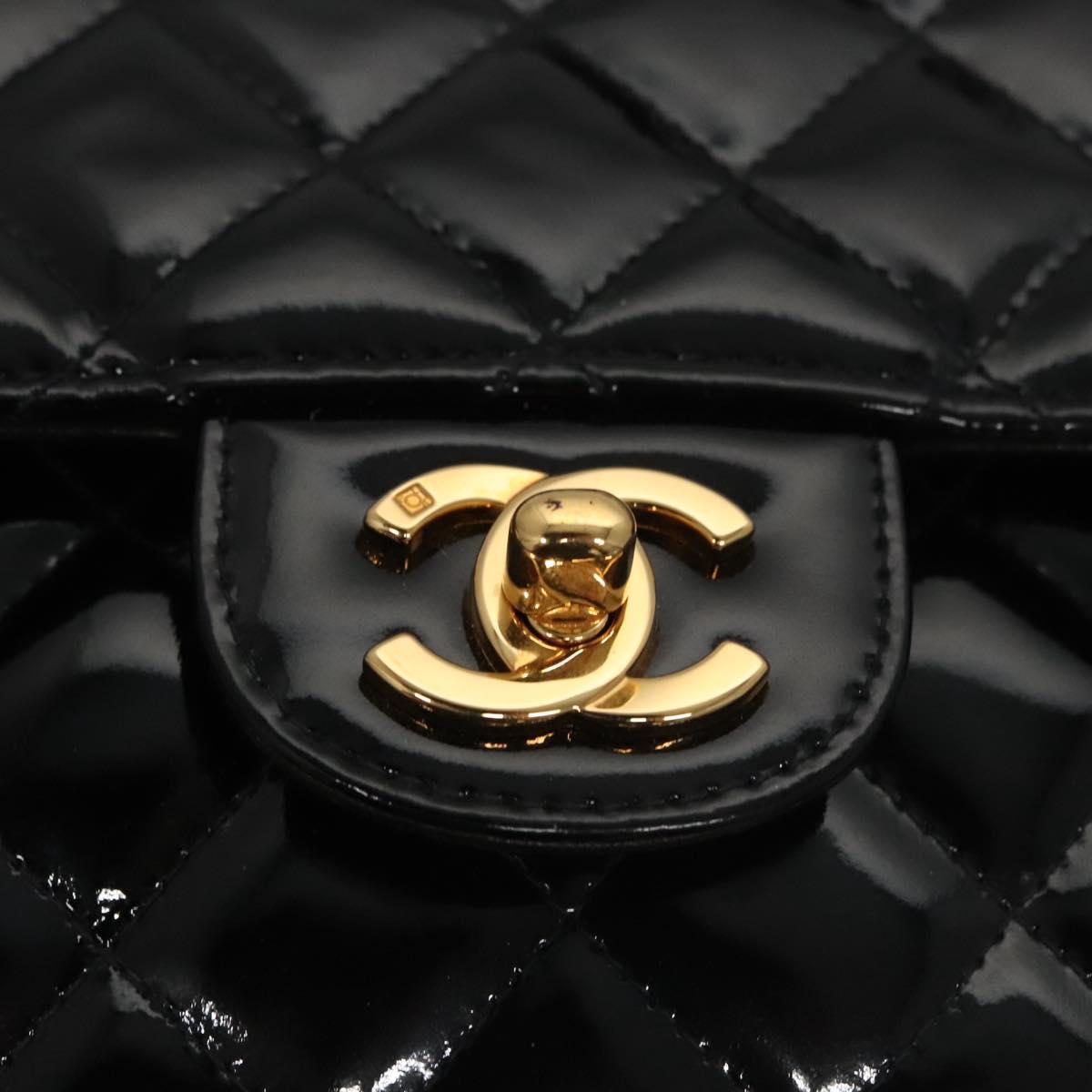 Chanel Timeless/Classique Black Patent Leather Backpack Bag (Pre-Owned)