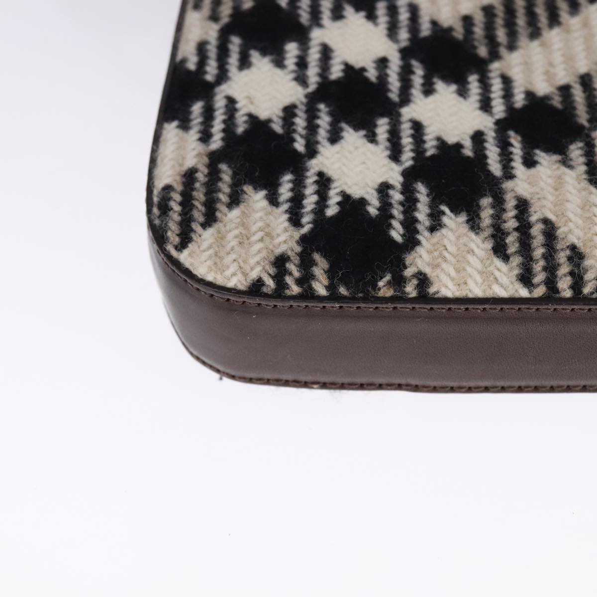 Burberry Nova Check Beige Wool Shoulder Bag (Pre-Owned)