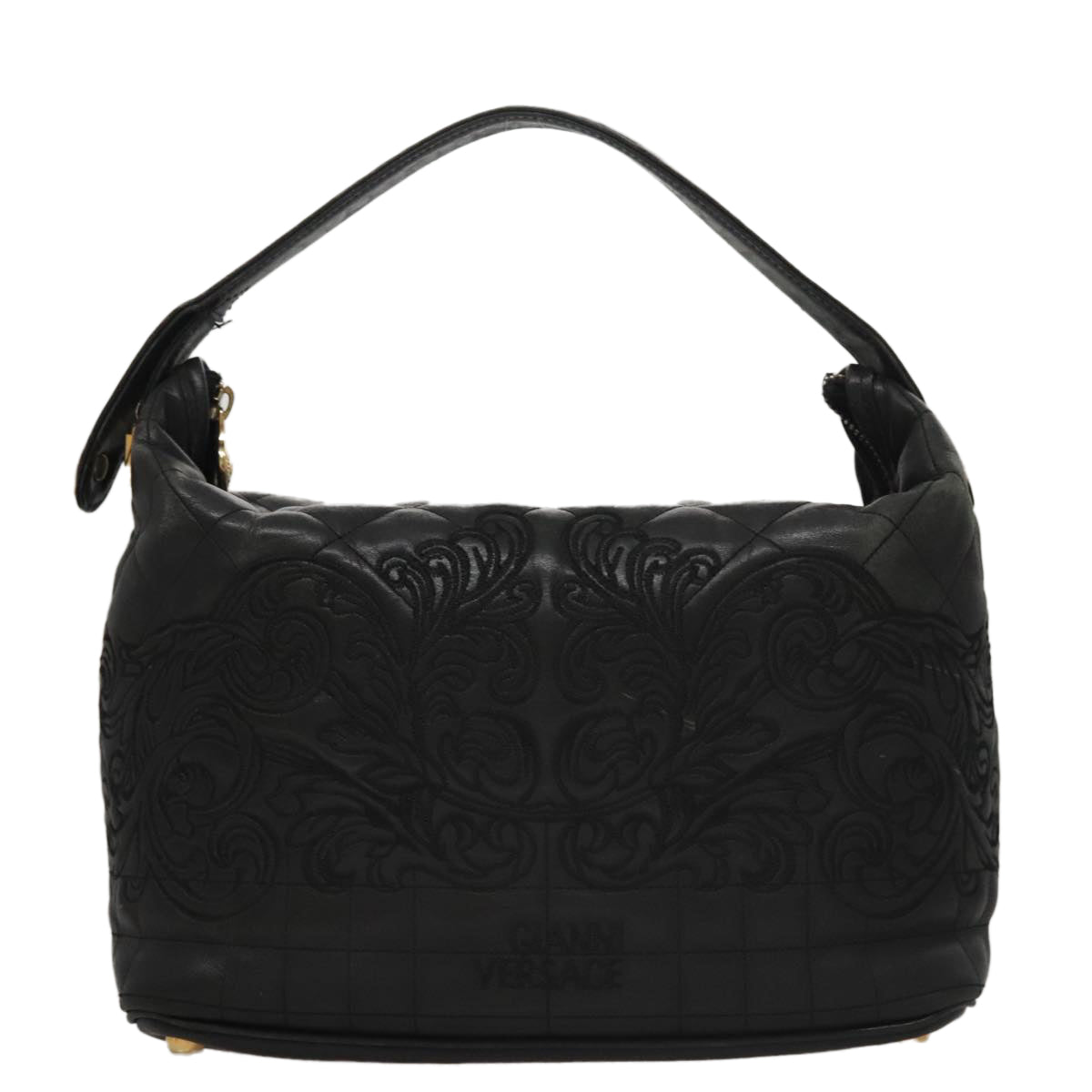 Versace Black Leather Handbag (Pre-Owned)