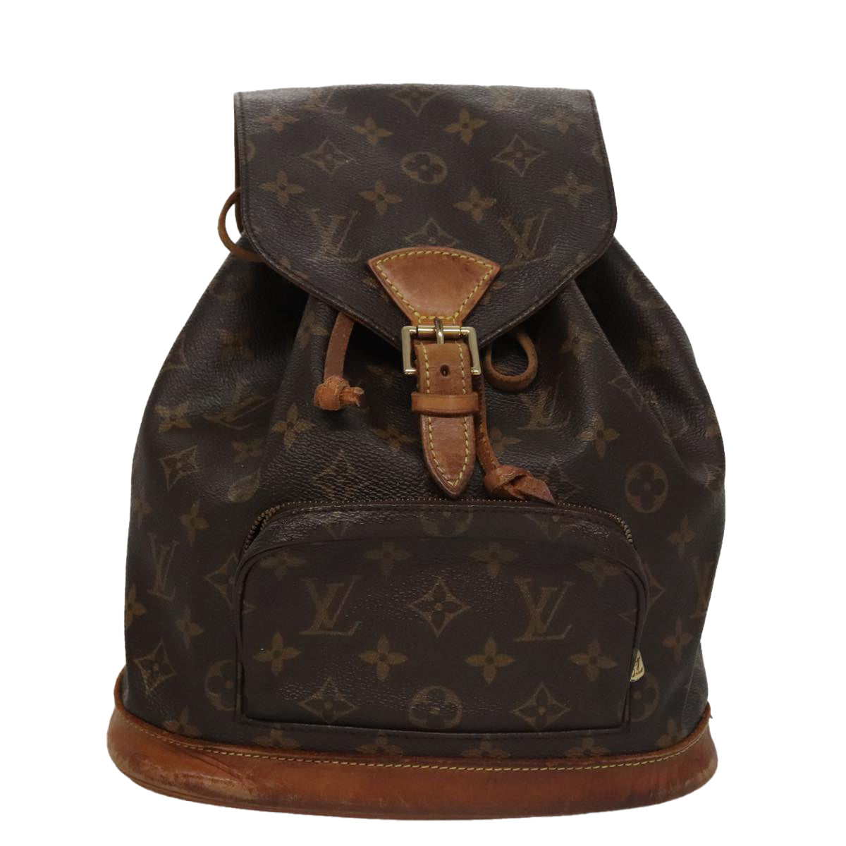 Louis Vuitton Montsouris Mm Brown Canvas Backpack Bag (Pre-Owned)