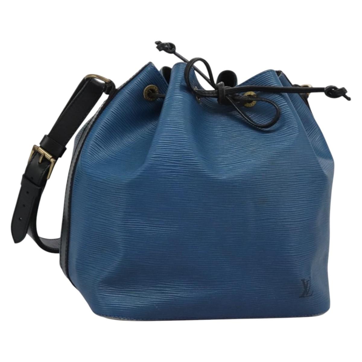 Louis Vuitton Petit Noé Blue Leather Shoulder Bag (Pre-Owned)
