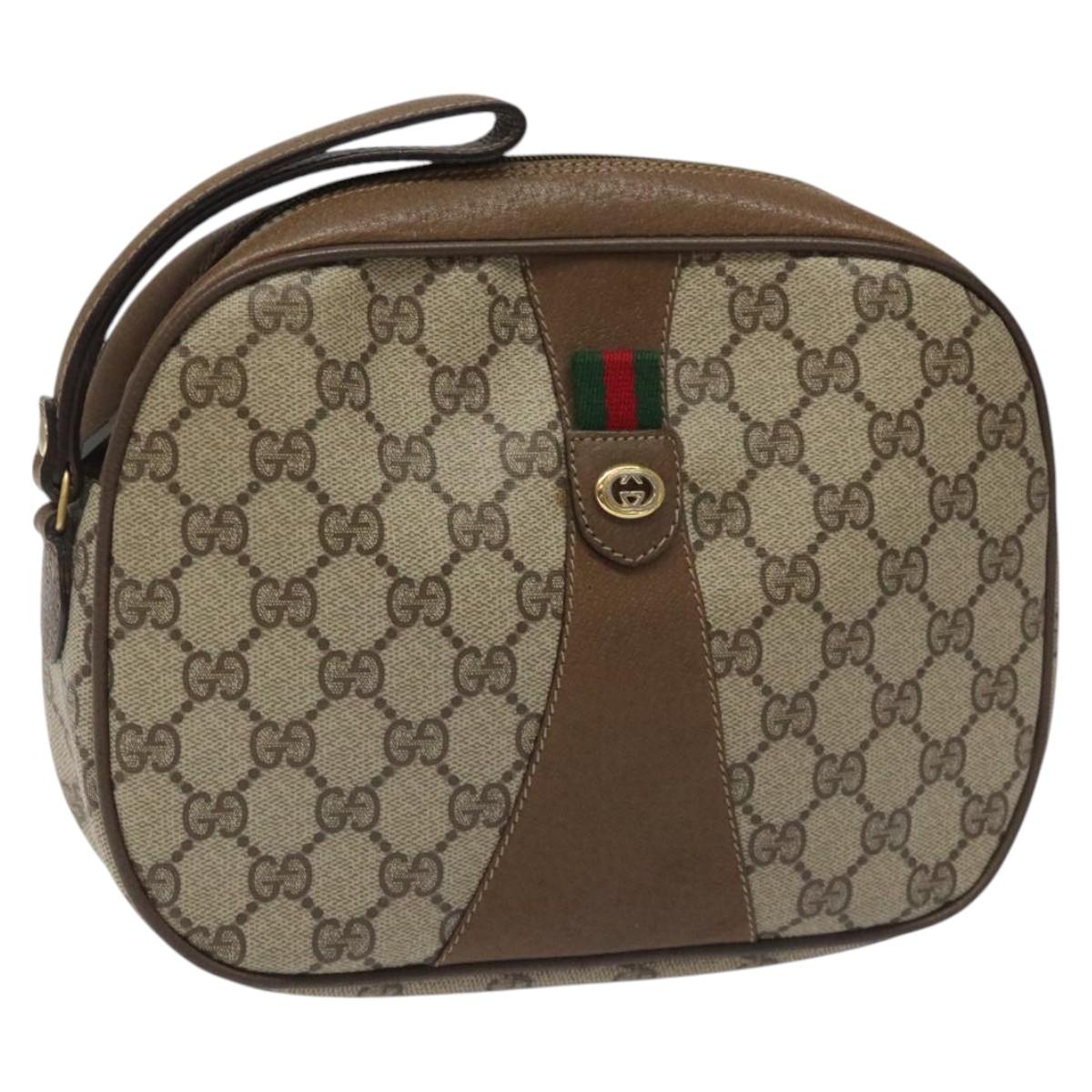 Gucci Ophidia Beige Canvas Clutch Bag (Pre-Owned)