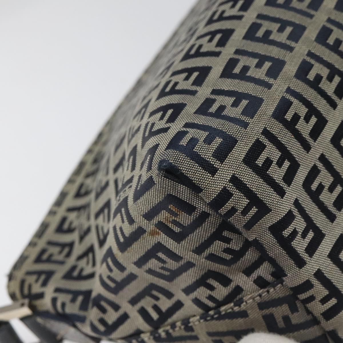 Fendi Zucchino Navy Canvas Shoulder Bag (Pre-Owned)