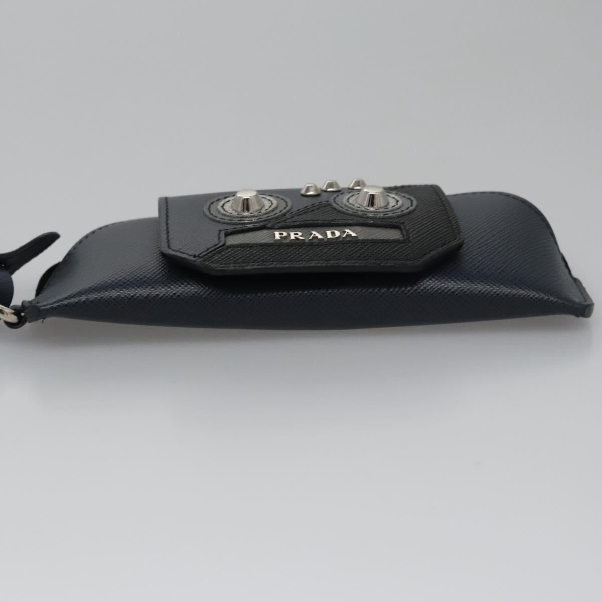 Prada -- Navy Leather Clutch Bag (Pre-Owned)