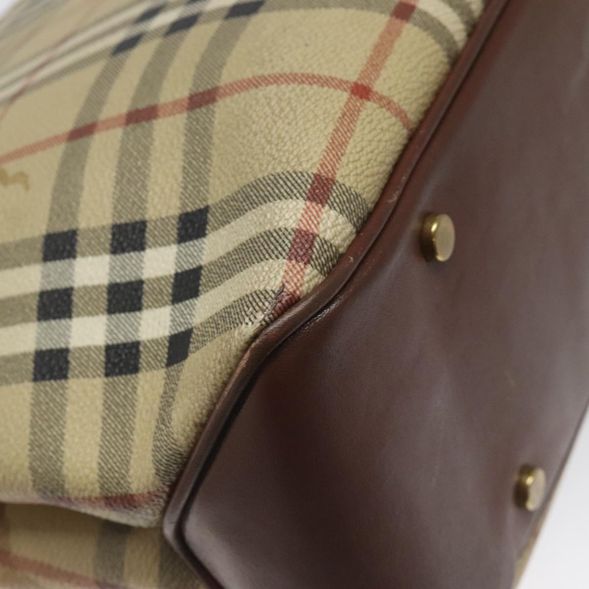 Burberry Haymarket Beige Canvas Handbag (Pre-Owned)