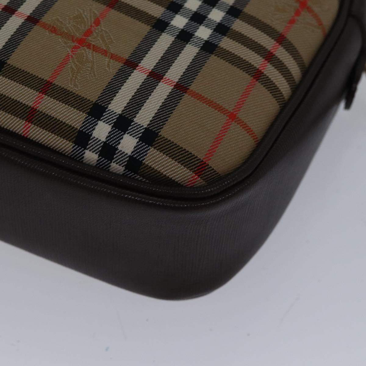 Burberry Nova Check Beige Canvas Shoulder Bag (Pre-Owned)