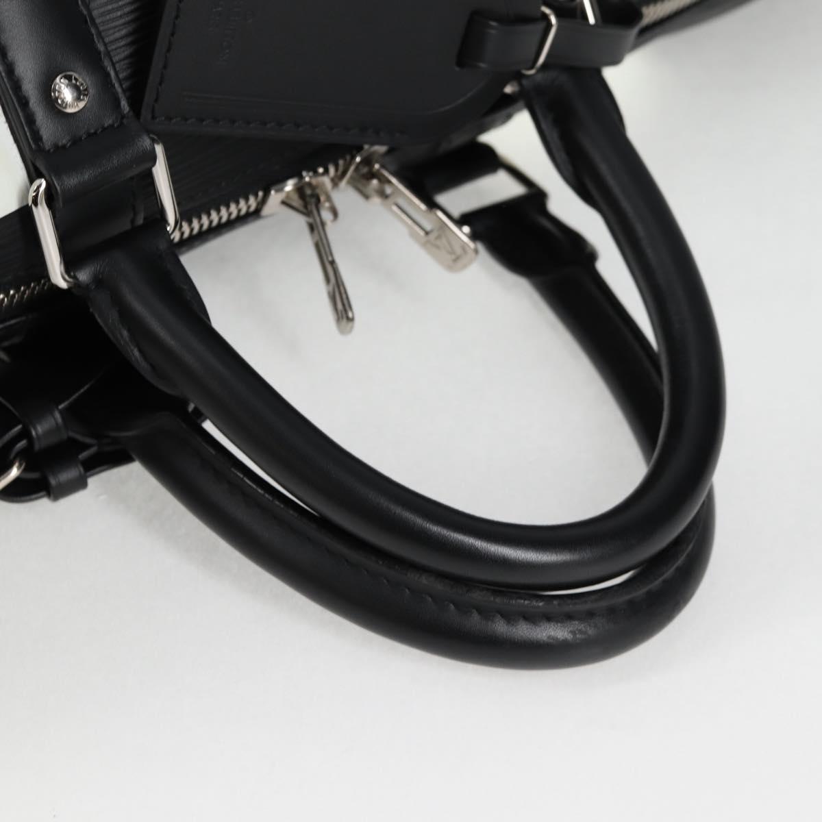 Louis Vuitton Keepall 50 Black Leather Travel Bag (Pre-Owned)
