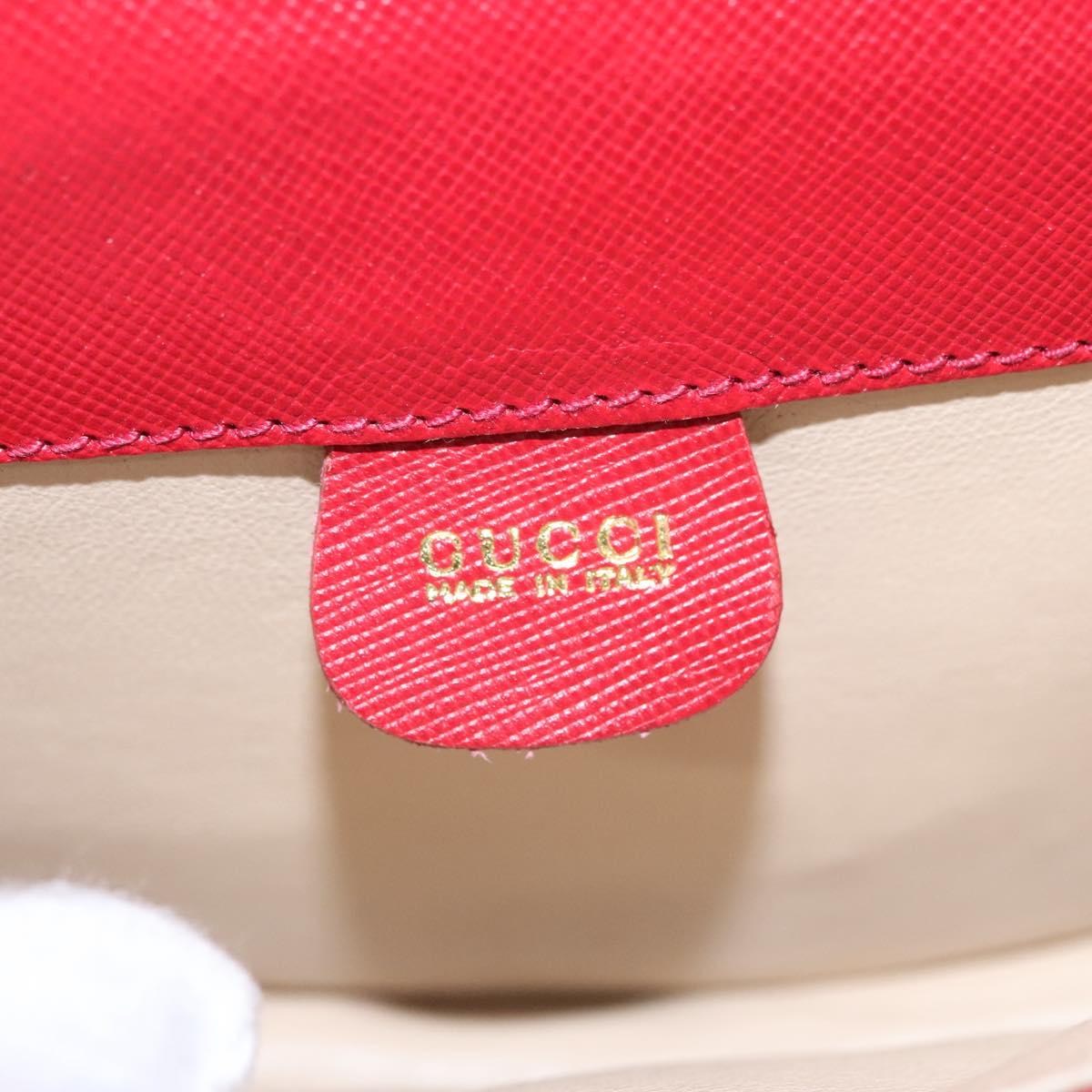 Gucci Bamboo Red Leather Shoulder Bag (Pre-Owned)