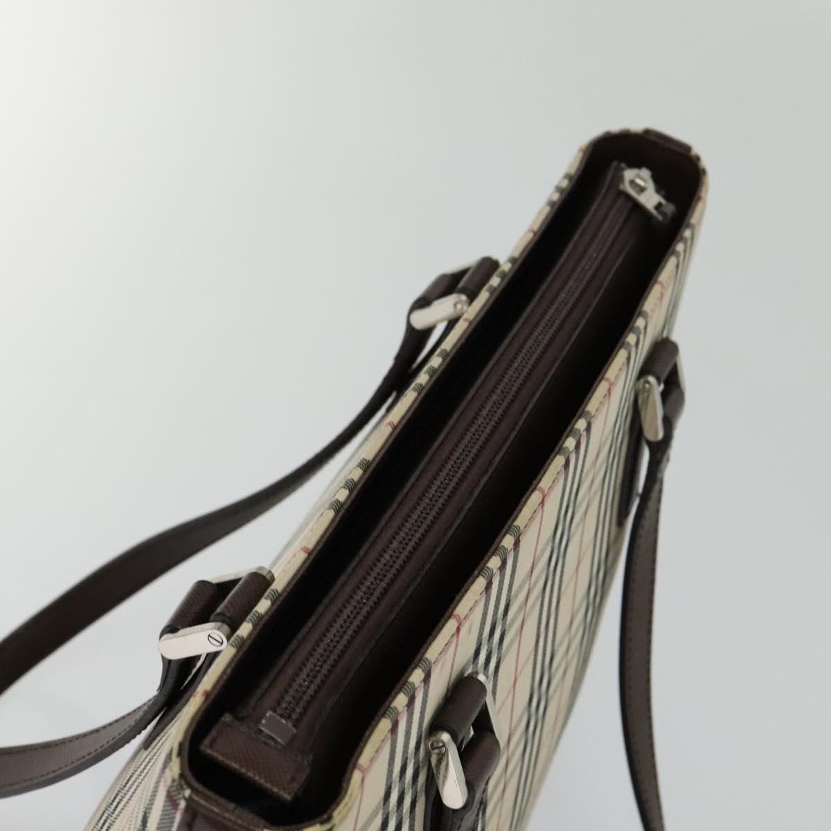 Burberry Nova Check Beige Canvas Shoulder Bag (Pre-Owned)