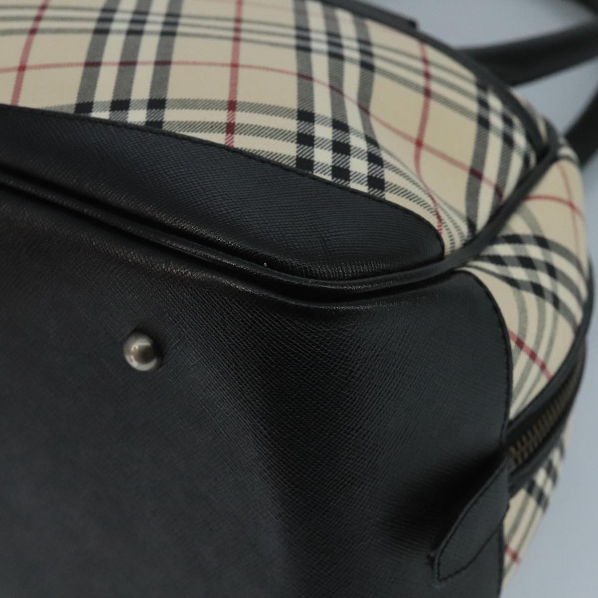 Burberry Nova Check Beige Canvas Shoulder Bag (Pre-Owned)