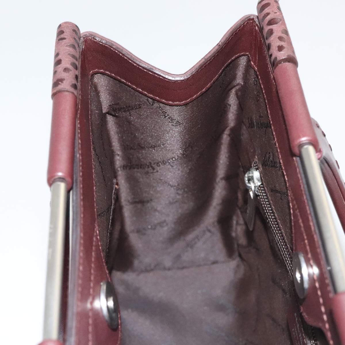 Salvatore Ferragamo Iconic Top Handle Brown Leather Handbag (Pre-Owned)