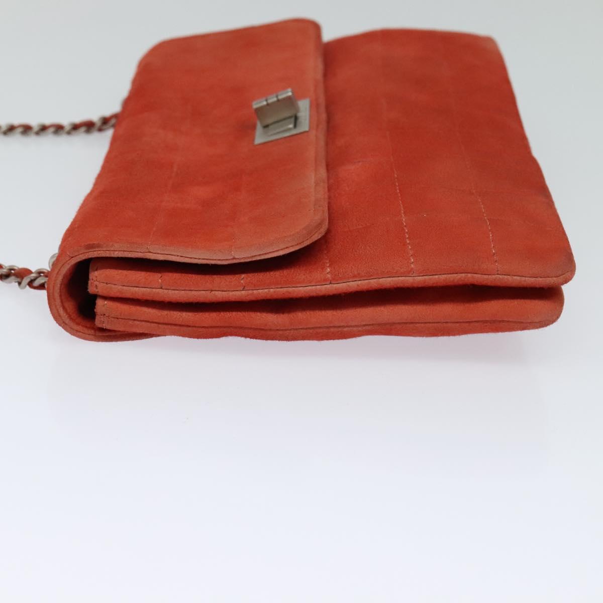 Chanel Chocolate Bar Red Suede Shoulder Bag (Pre-Owned)