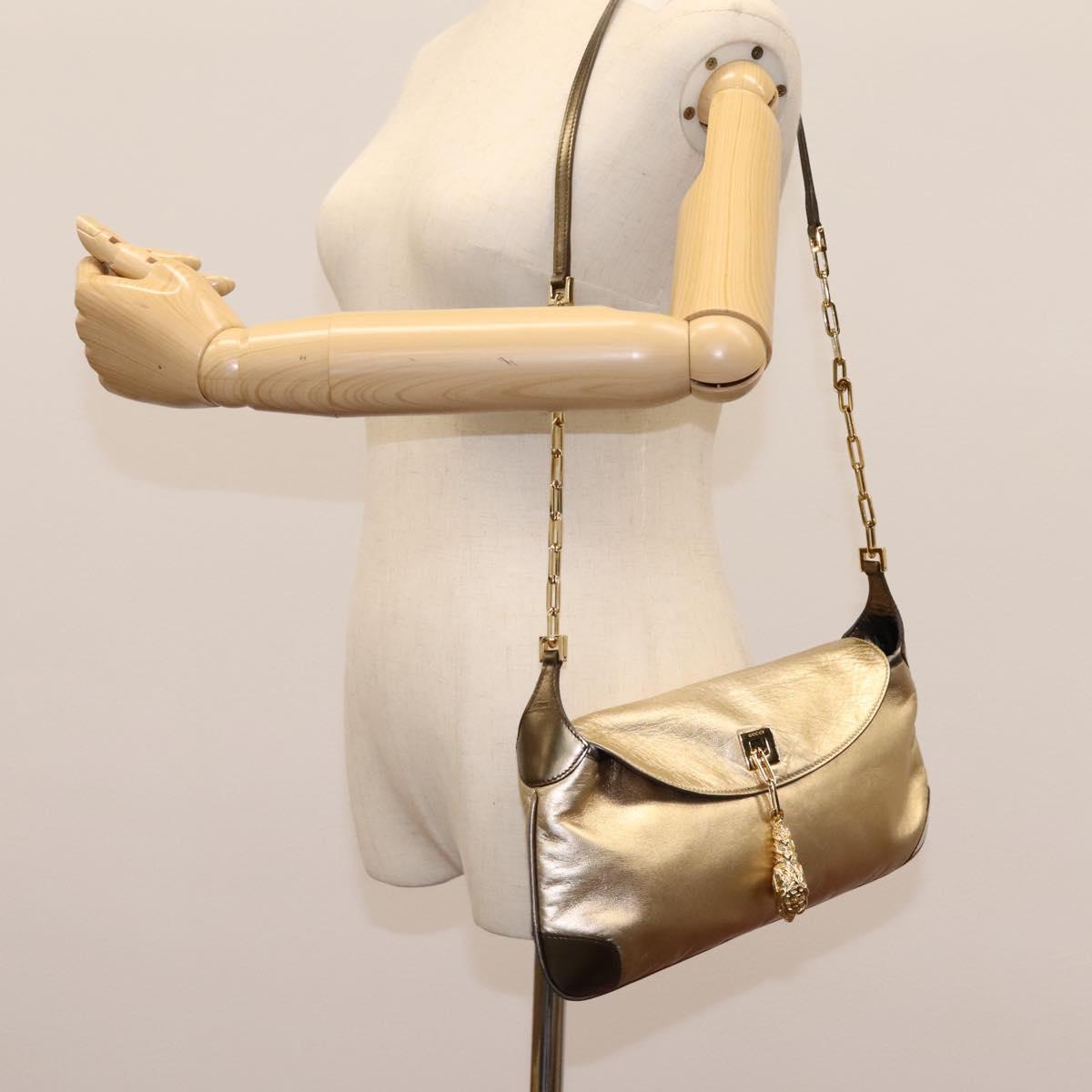 Gucci Jackie Vintage Gold Leather Shoulder Bag (Pre-Owned)