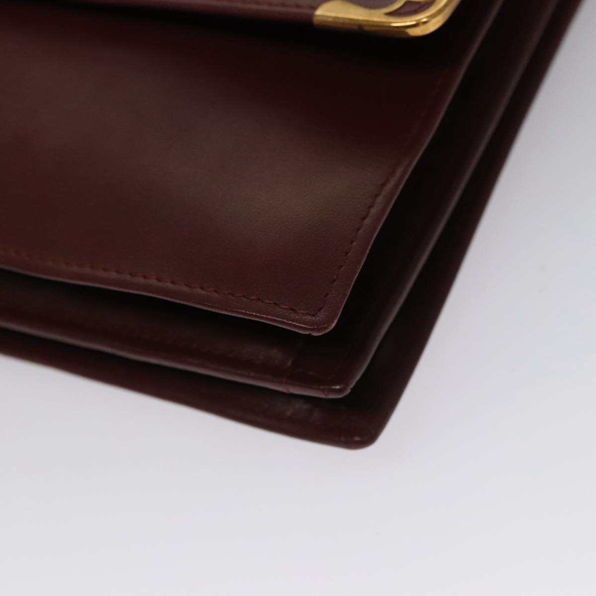 Cartier Must De Cartier Burgundy Leather Shoulder Bag (Pre-Owned)