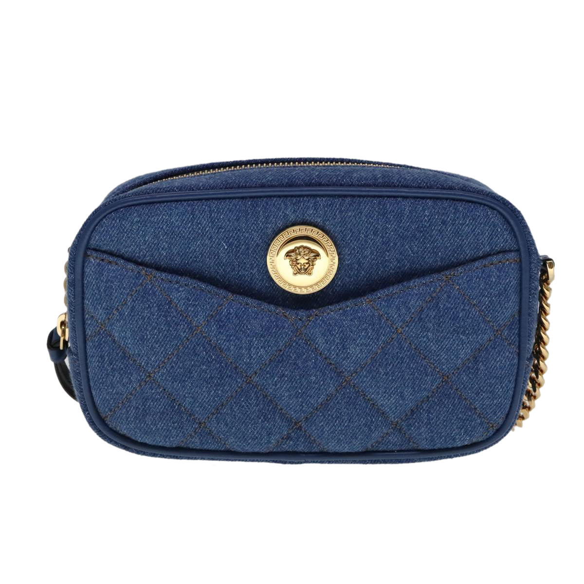 Versace Blue Denim - Jeans Shoulder Bag (Pre-Owned)