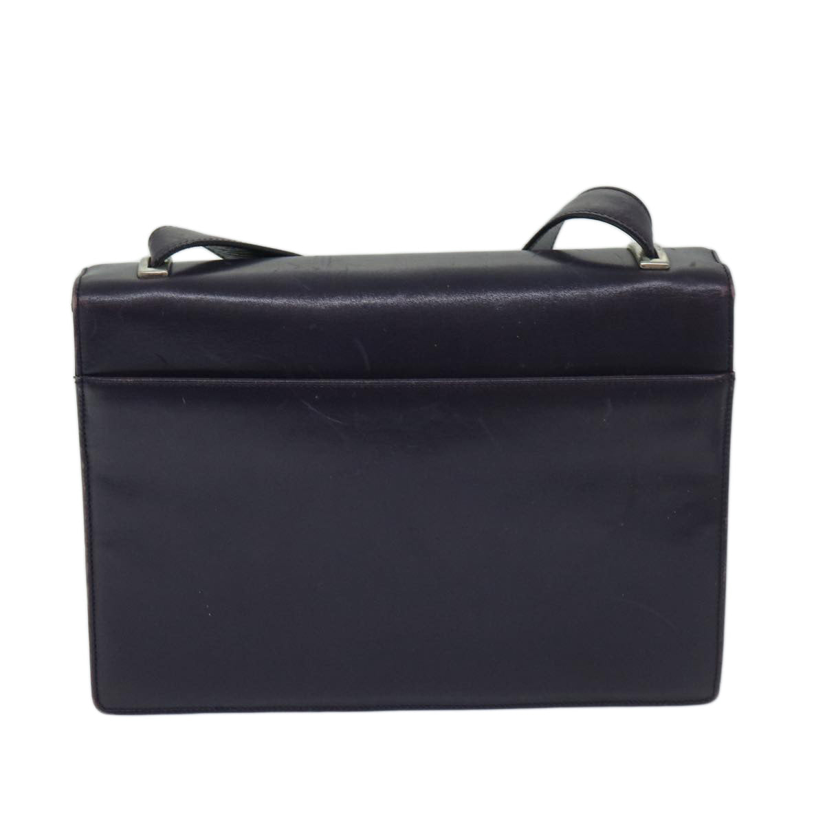 Prada Diagramme Black Leather Shoulder Bag (Pre-Owned)