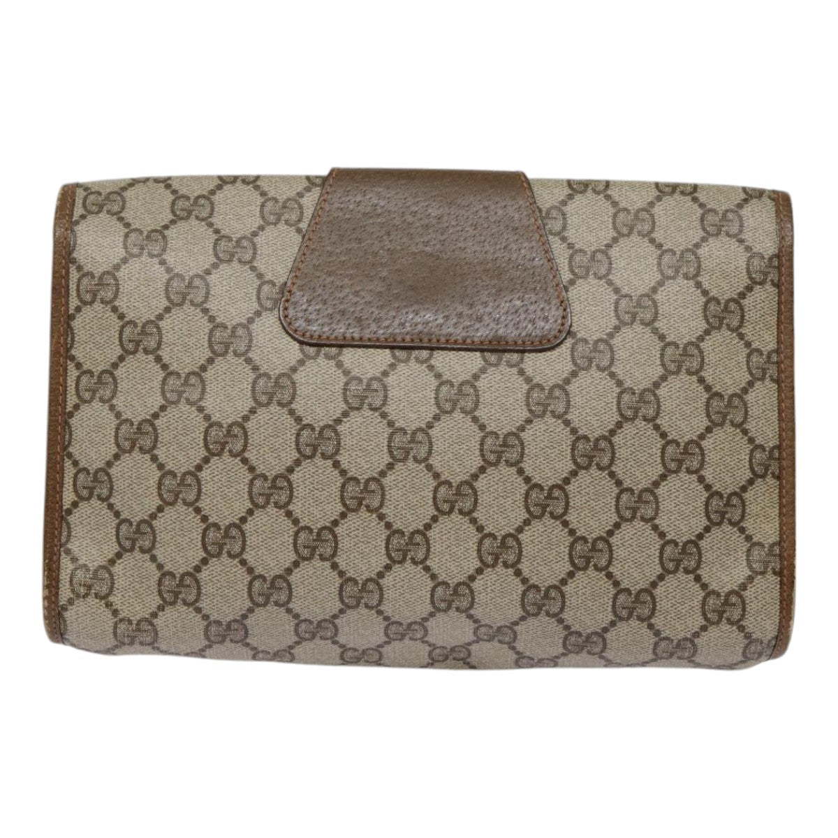 Gucci Ophidia Beige Canvas Clutch Bag (Pre-Owned)
