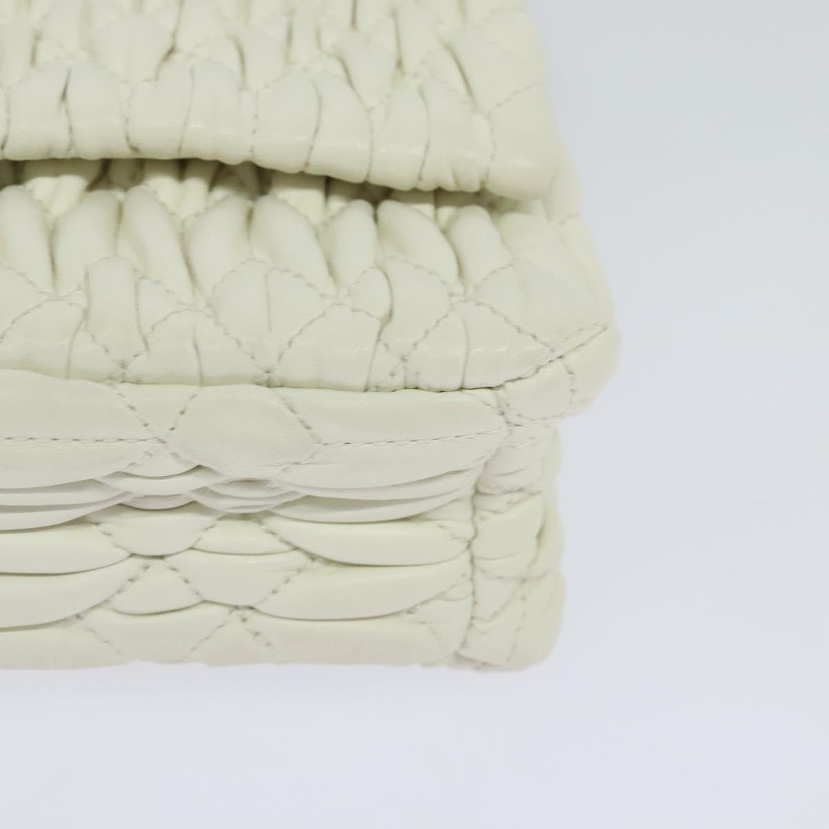 Miu Miu Crystal White Leather Shoulder Bag (Pre-Owned)