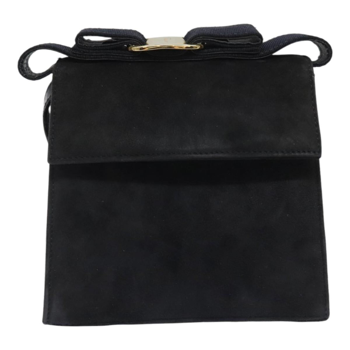 Salvatore Ferragamo Navy Suede Handbag (Pre-Owned)