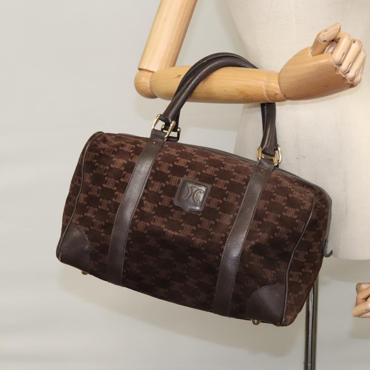 Céline Macadam Brown Suede Handbag (Pre-Owned)