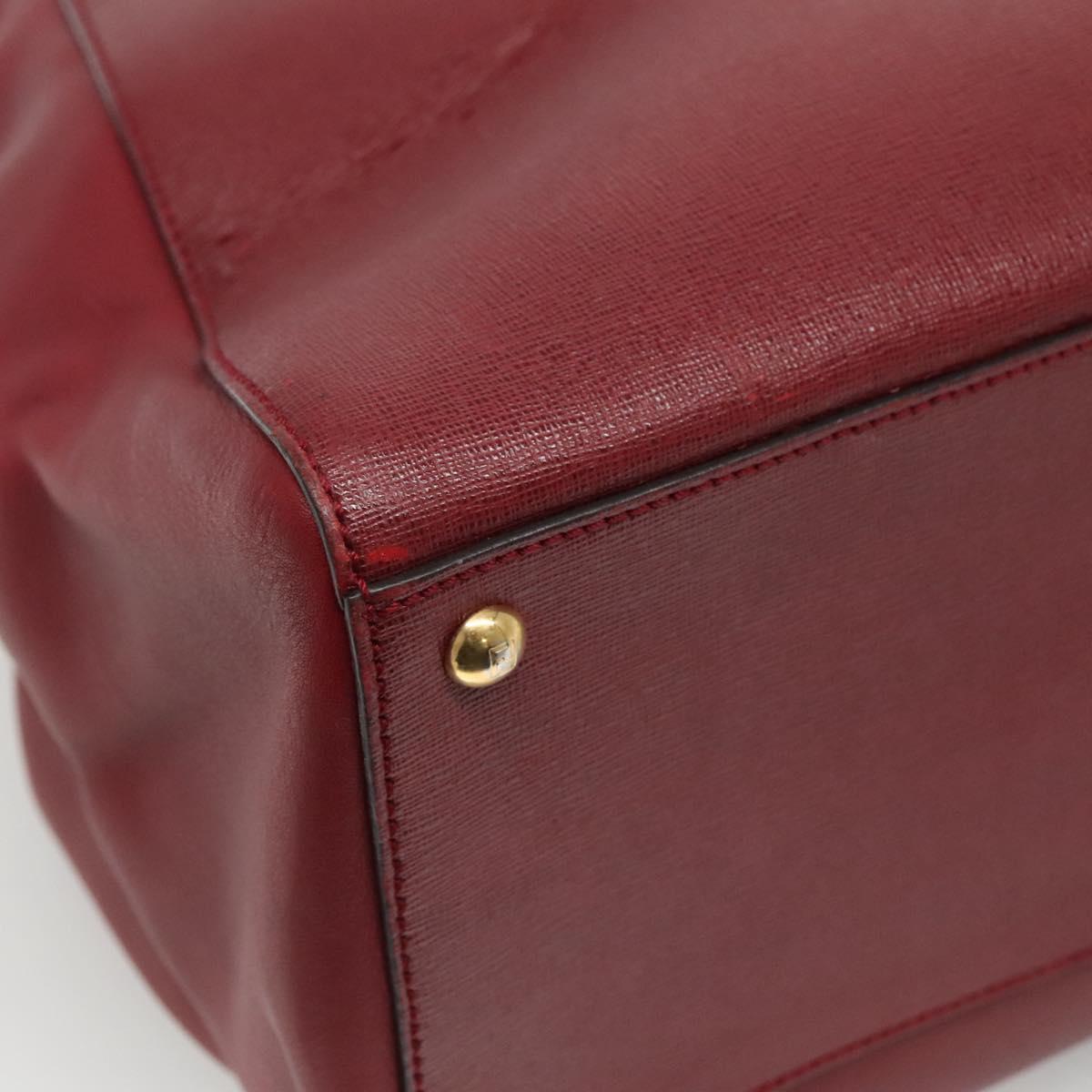 Fendi 2Jours Red Leather Tote Bag (Pre-Owned)