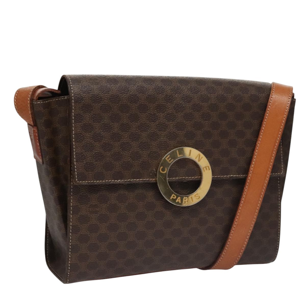 Céline Macadam Brown Canvas Shoulder Bag (Pre-Owned)