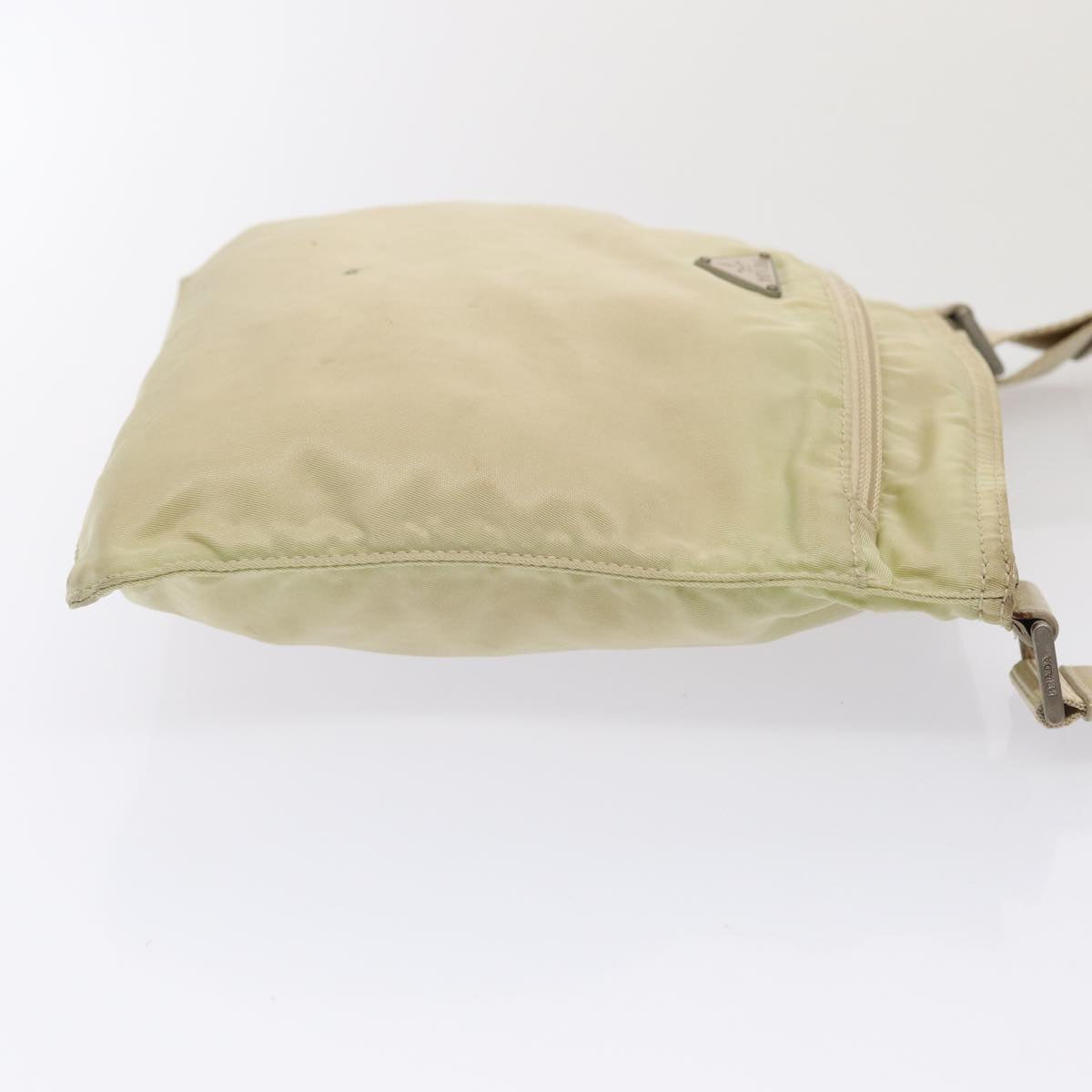 Prada Tessuto Beige Canvas Shoulder Bag (Pre-Owned)