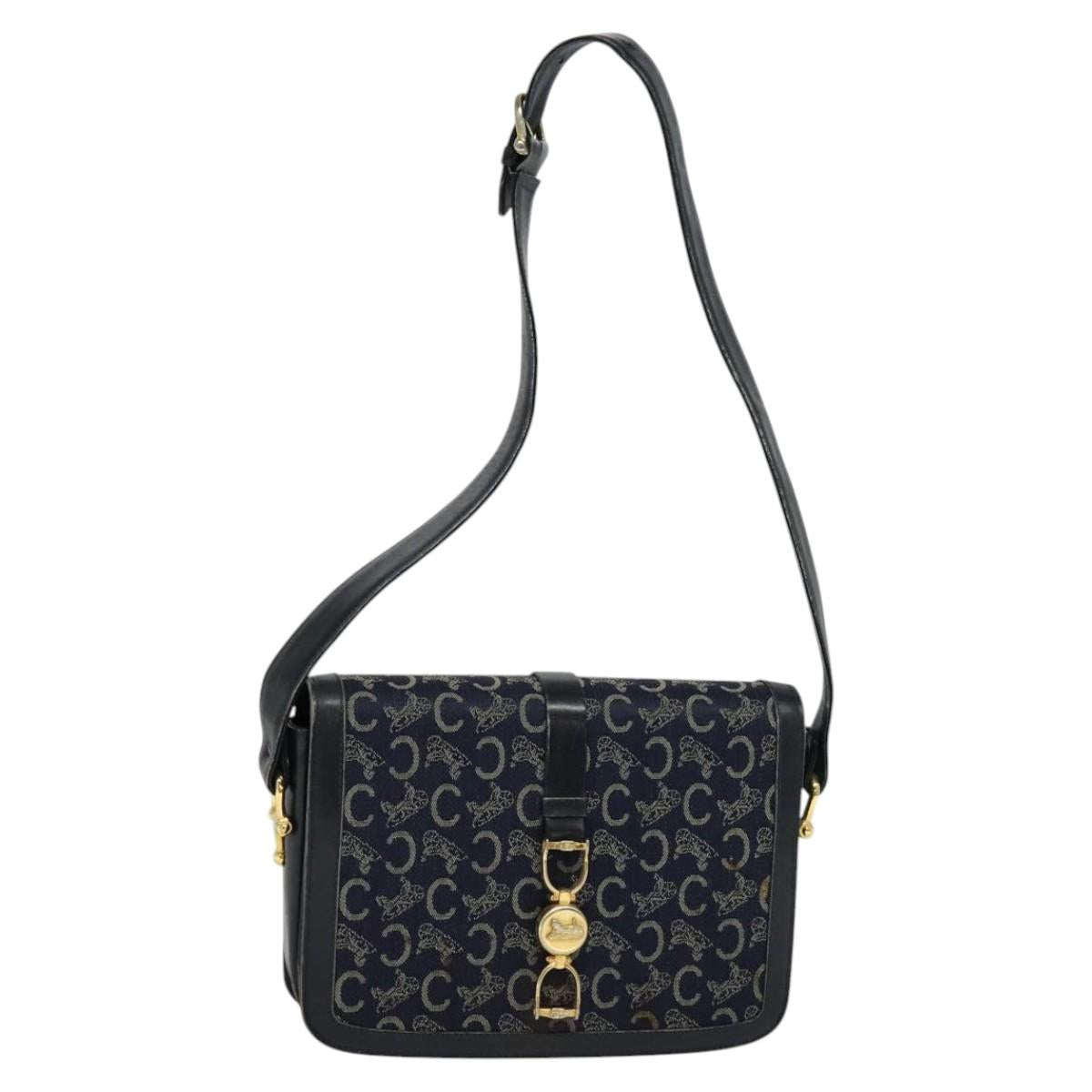 Céline Macadam Navy Canvas Shoulder Bag (Pre-Owned)