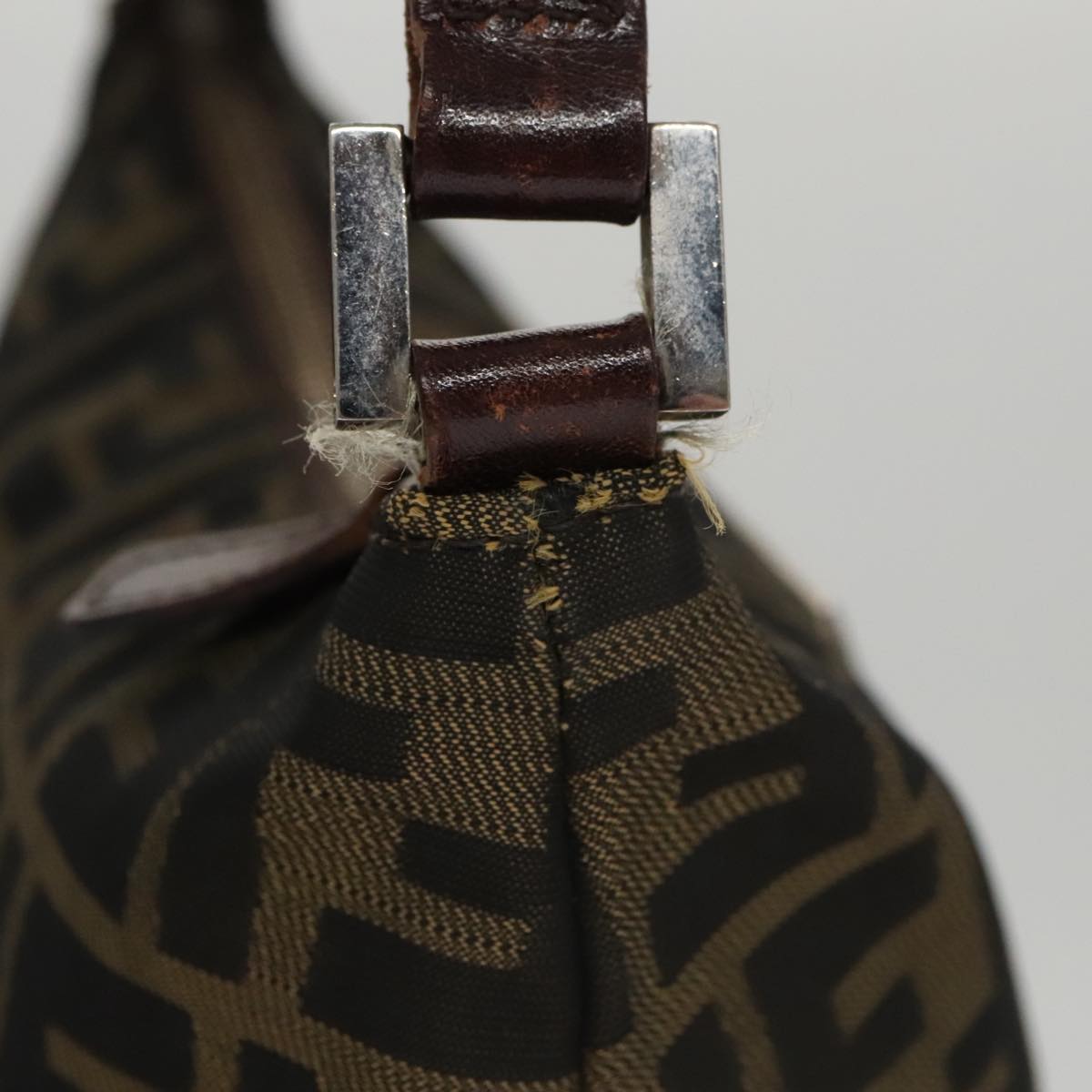 Fendi Hobo Brown Canvas Shoulder Bag (Pre-Owned)