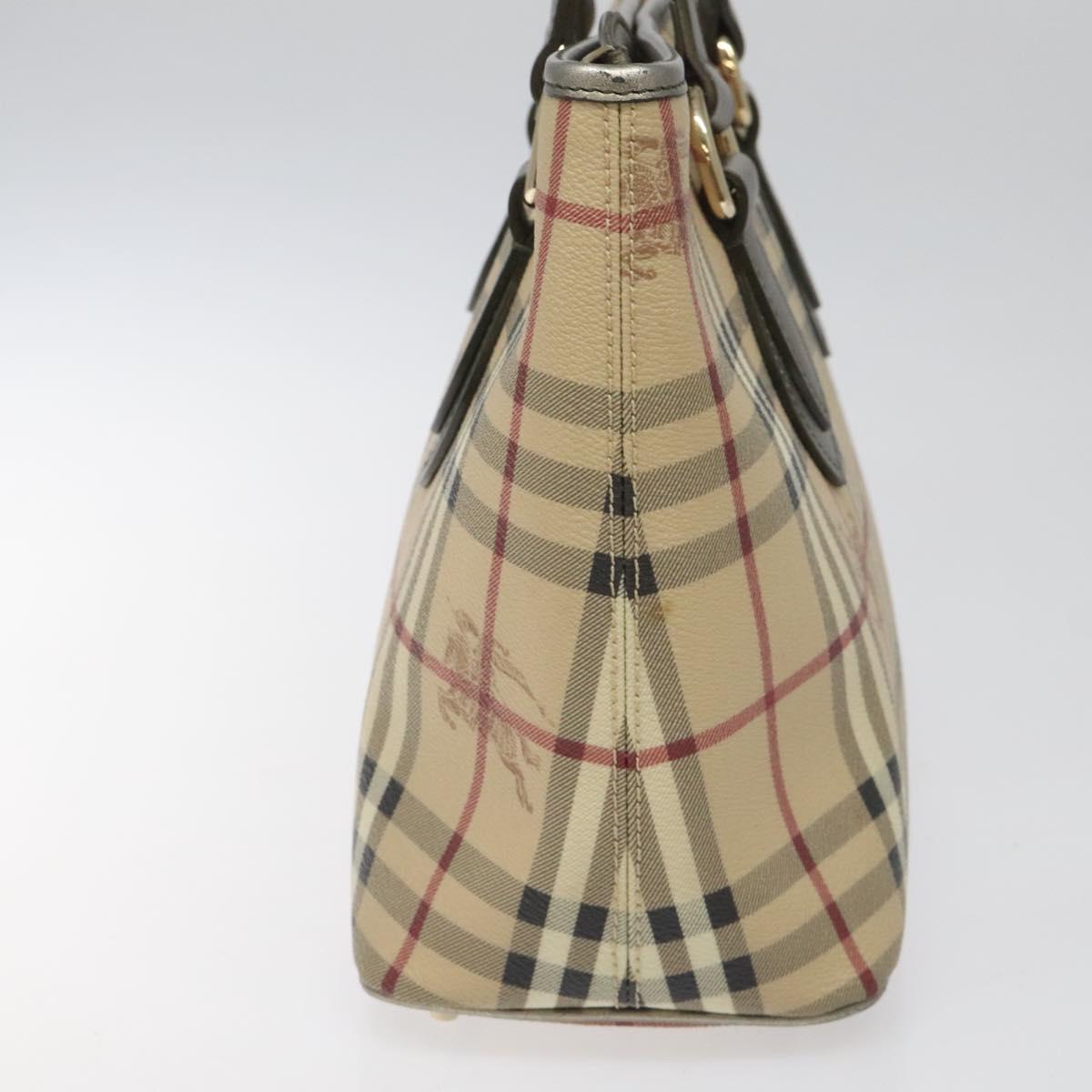 Burberry Haymarket Beige Canvas Shoulder Bag (Pre-Owned)
