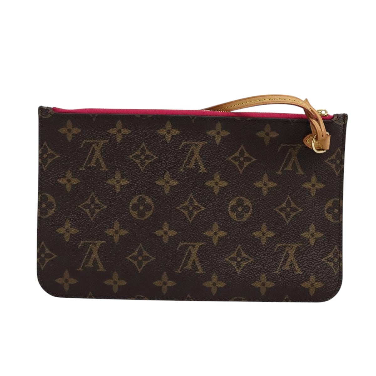 Louis Vuitton Neverfull Pouch Brown Canvas Clutch Bag (Pre-Owned)