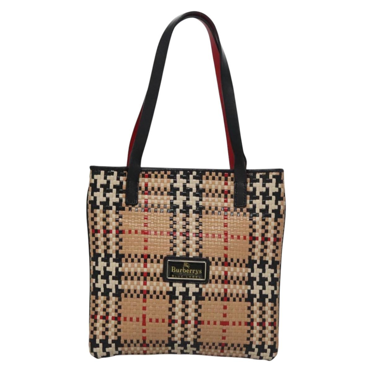 Burberry Black Label Beige Leather Handbag (Pre-Owned)