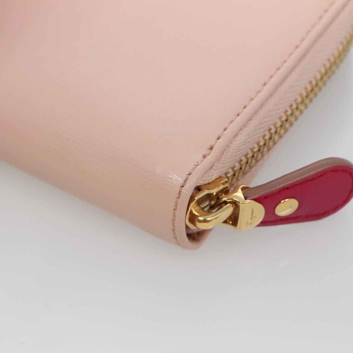 Salvatore Ferragamo Gancio Pink Leather Wallet (Pre-Owned)