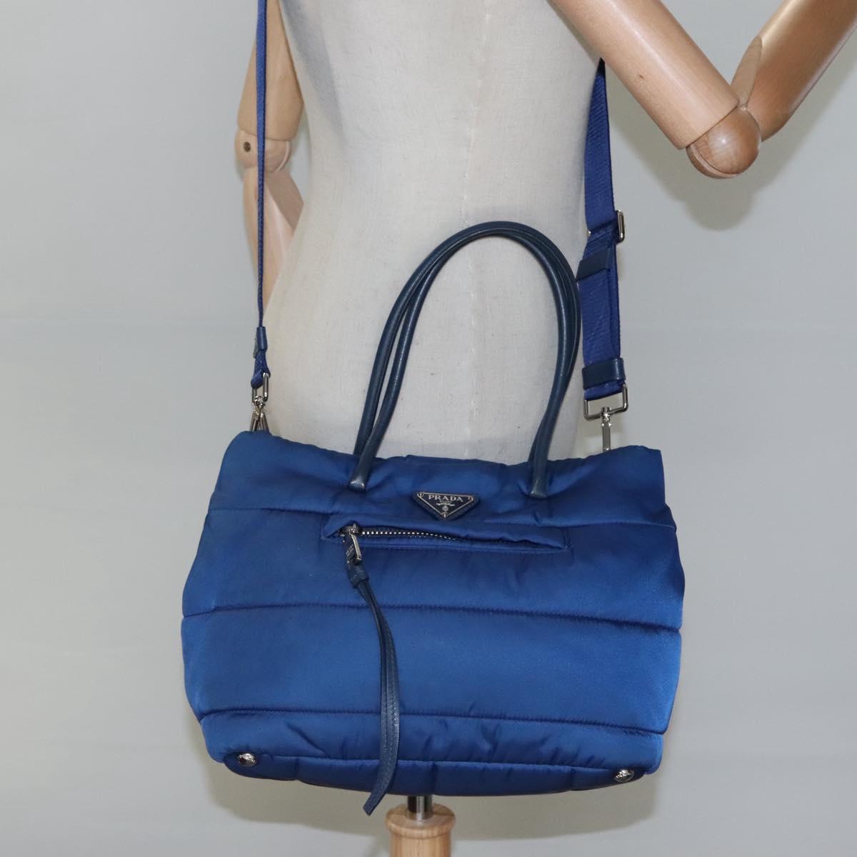 Prada Tessuto Blue Synthetic Handbag (Pre-Owned)