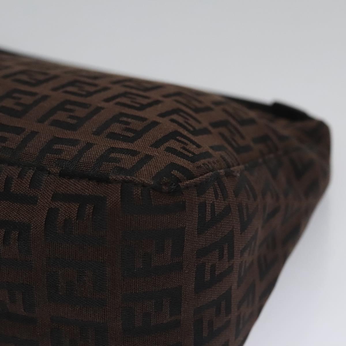 Fendi Zucchino Brown Canvas Clutch Bag (Pre-Owned)