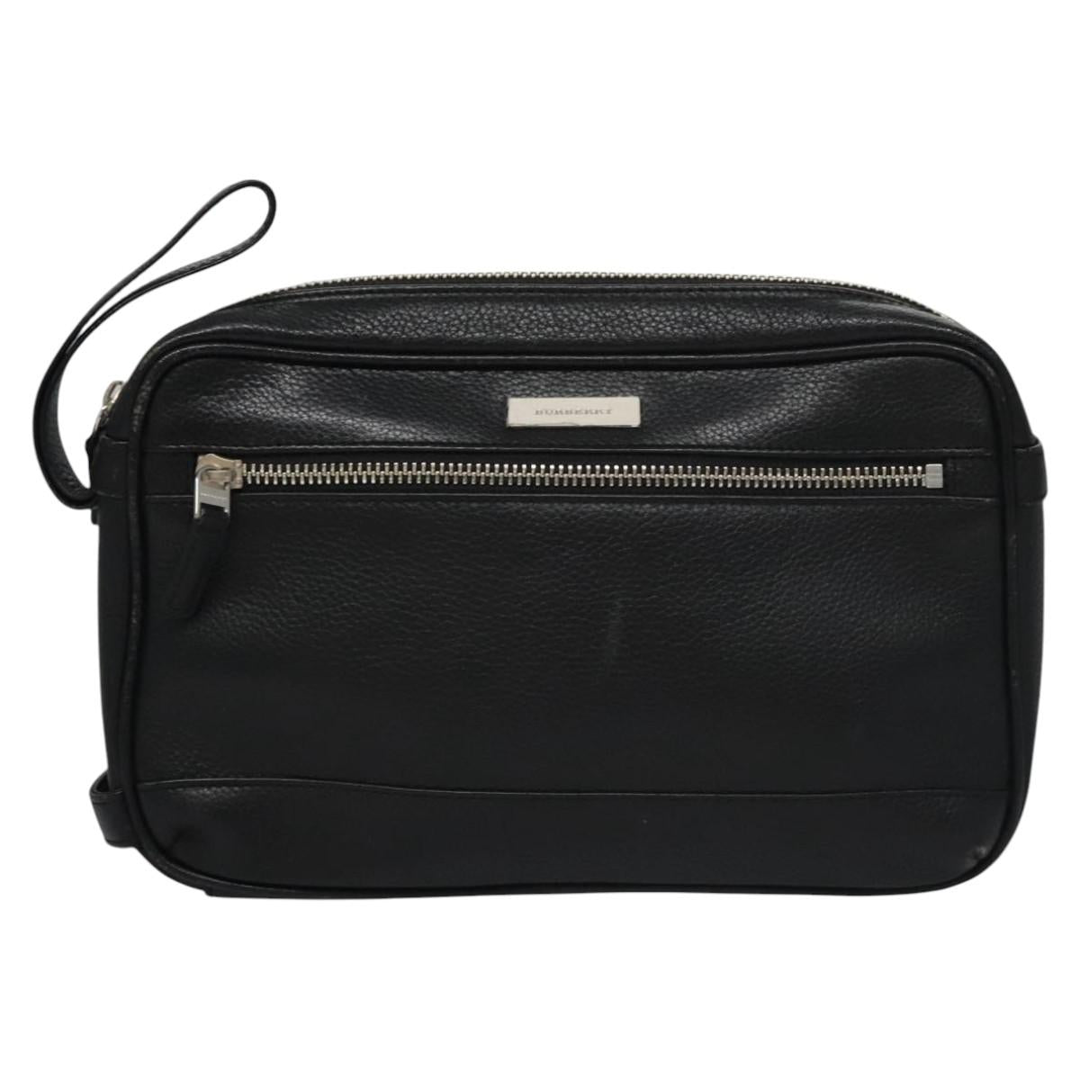 Burberry Black Leather Clutch Bag (Pre-Owned)