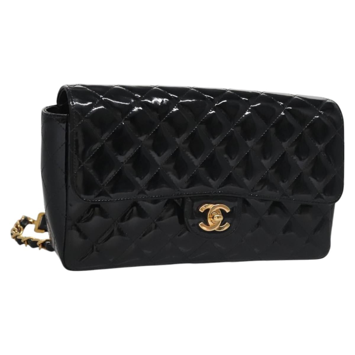 Chanel Timeless/Classique Black Patent Leather Backpack Bag (Pre-Owned)