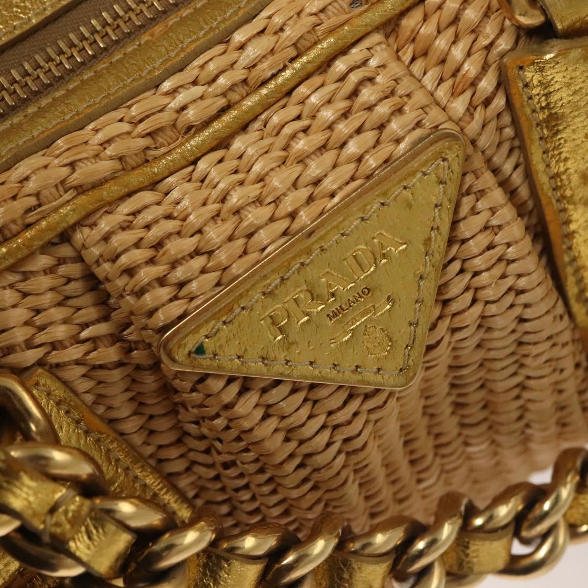 Prada Gold Nylon Shoulder Bag (Pre-Owned)