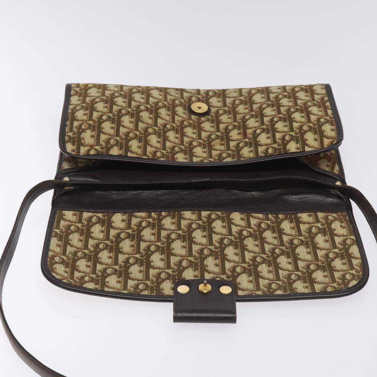 Dior Trotter Canvas Shoulder Bag Beige Canvas Shoulder Bag (Pre-Owned)