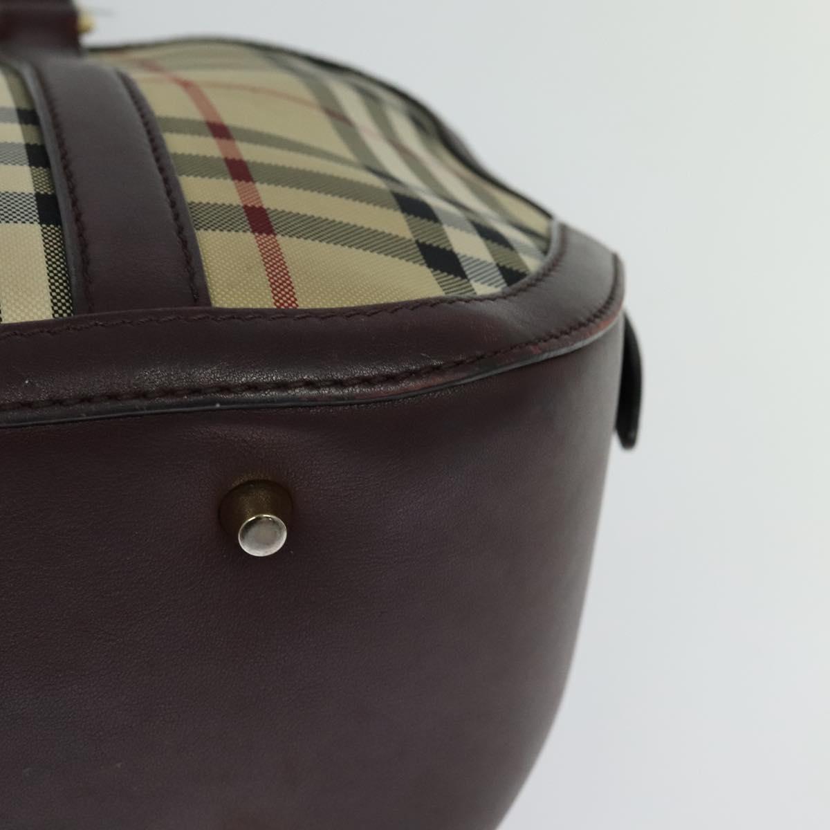 Burberry Nova Check Beige Canvas Handbag (Pre-Owned)