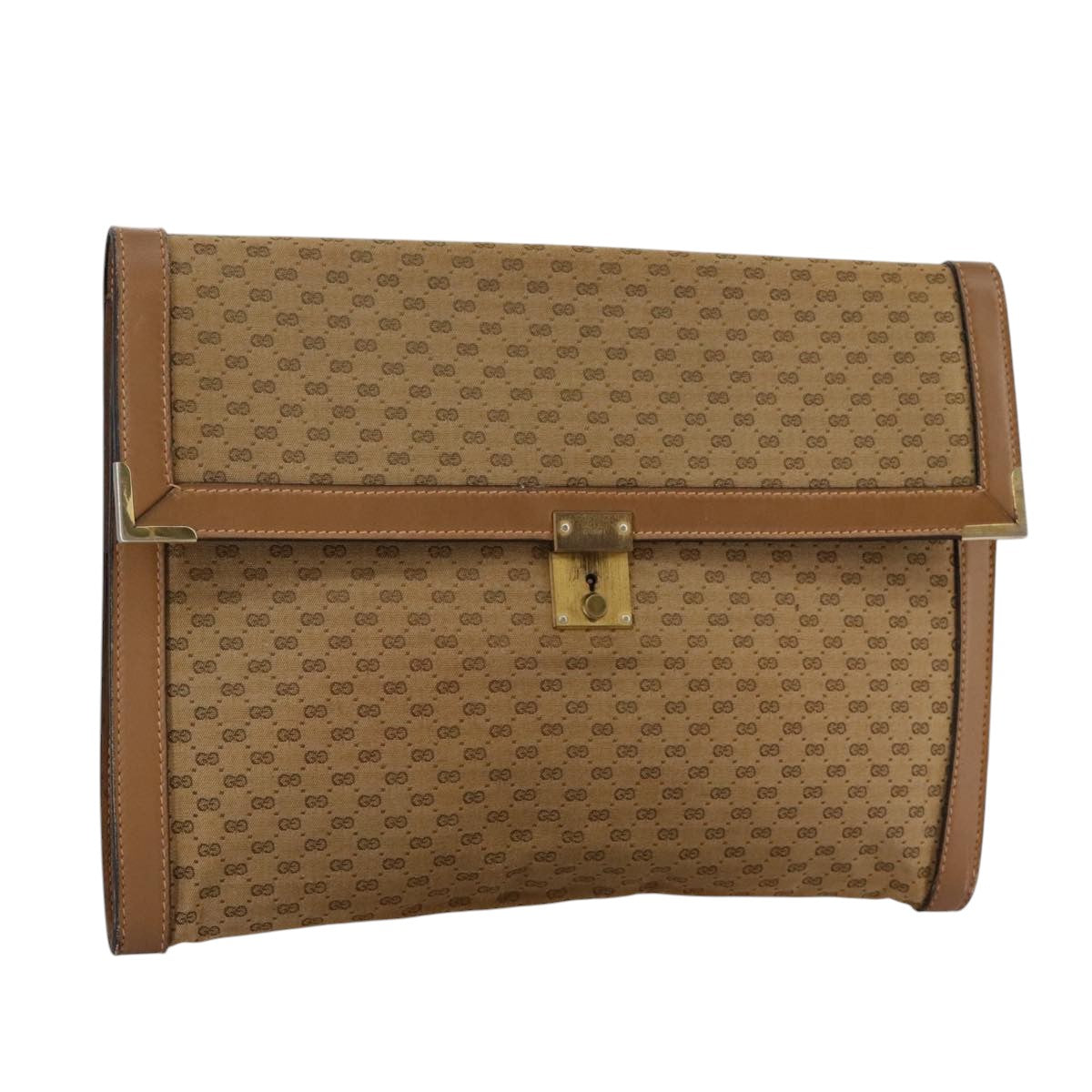 Gucci Micro Small Gg Canvas Beige Canvas Clutch Bag (Pre-Owned)
