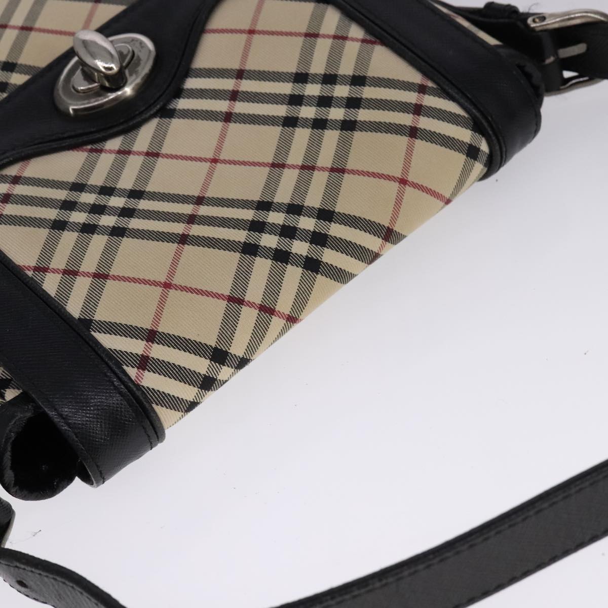 Burberry Nova Check Beige Canvas Shoulder Bag (Pre-Owned)
